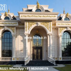 Grand Entrance Villa Design Indian House Front Design No-6111