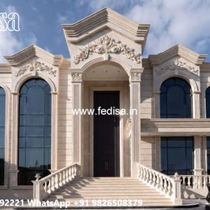 Stone Finish Villa Design Modern Duplex Architectural Designs No-6238