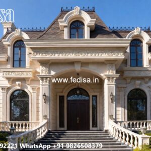 Stone Exterior Classic Home Modern Terrace House Design No-6284