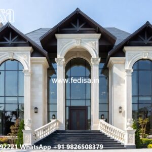 Classic Outdoor Patio Villa Modern House Plans No-6374