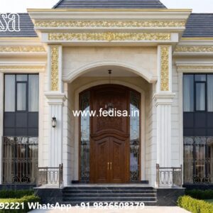 Heritage Home Style Indian House Design Front View No-6436