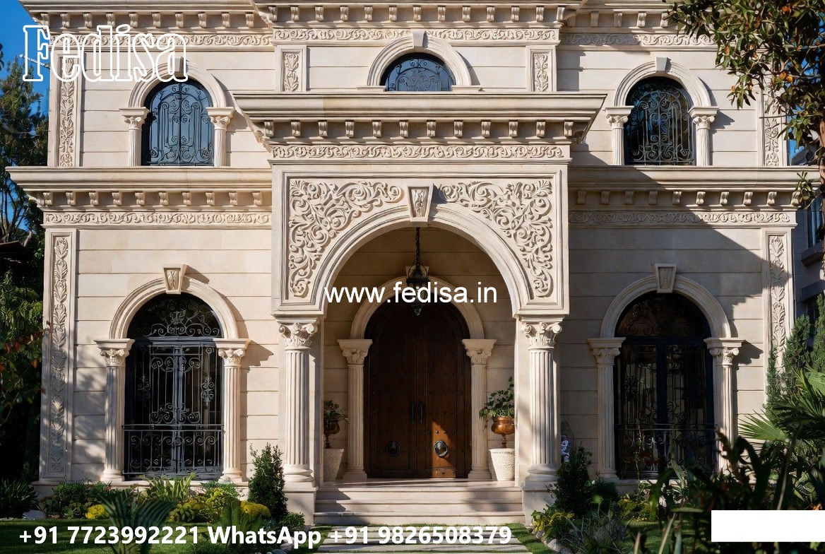 Marble Flooring Villa Design French Country House Plans No-6489