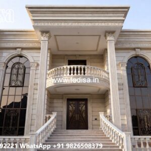 Neoclassical Villa Facade L Shaped House Design No-6598