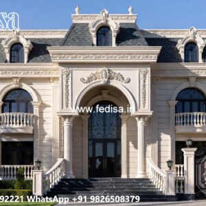 Traditional House Facade Corner House Design No-6682