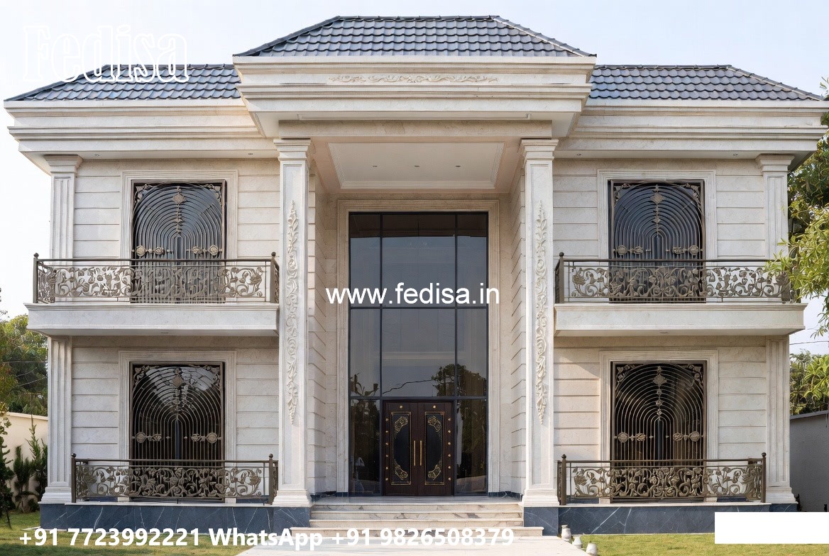 Neoclassical Villa Facade Cheap Two Story House Plans No-6720