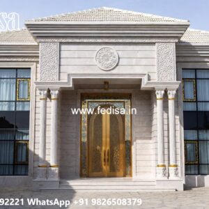Symmetrical Villa Architecture Courtyard House Design No-6847