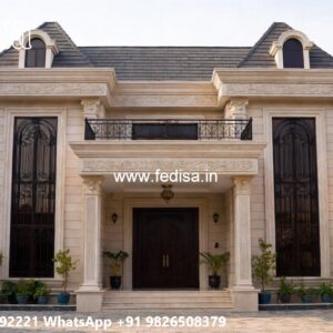 Classic Villa Front Elevation Design 6000 Square Foot House No-6870