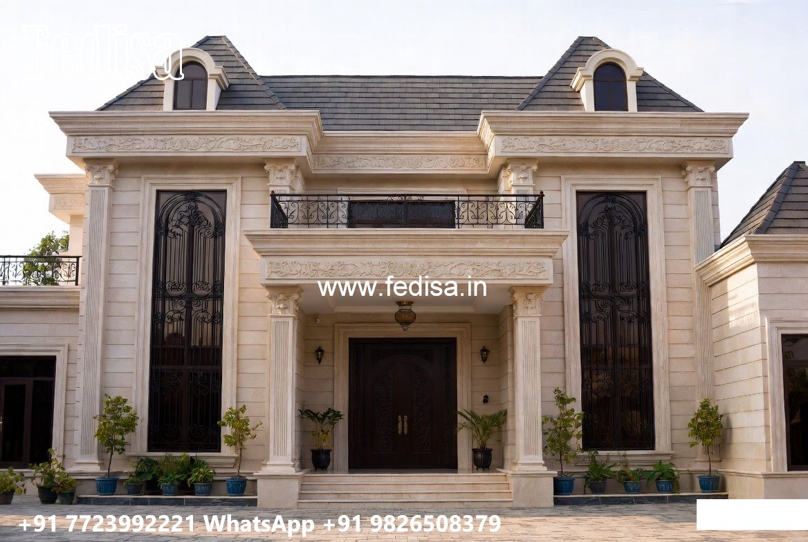 Classic Villa Front Elevation Design 6000 Square Foot House No-6870