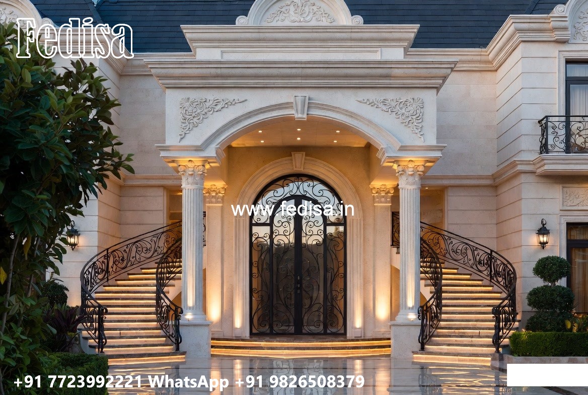 Stone Finish Home Exterior Modern Duplex House Design No-6932