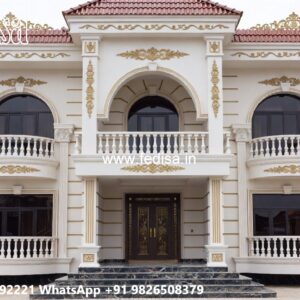 Classic Villa Exterior 3 Bedroom Duplex House Plans No-6963