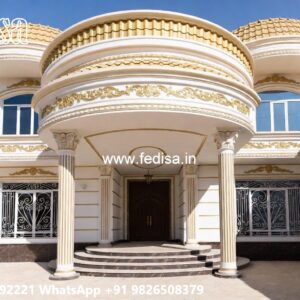 Grand Entrance Villa Design Triangle House Design No-6965