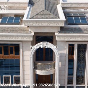 Stone Finish Villa Design Hillside House Plans No-6970