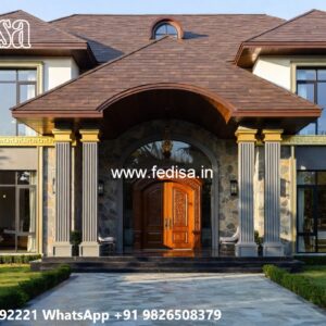 Stone Finish Home Exterior 2 Story Farmhouse Plans No-7054
