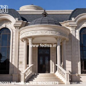 Stone Finish Home Exterior One Story Modern House Plans No-7176