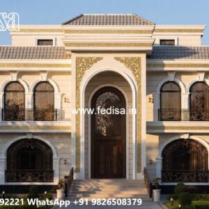 Stone Finish Home Exterior South Facing House Plan With Car Parking No-7298