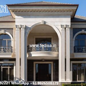 Grand Entrance Villa Design Village House Plan No-7331
