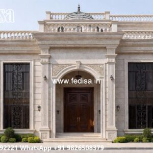 European Style Villa 17 Feet Front House Design No-7446