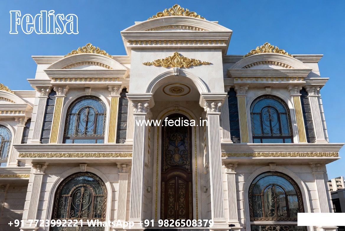 Marble Flooring Villa Design Modern House Blueprint No-7465