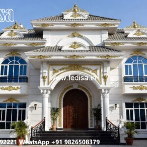 Luxury Front Elevation Villa Floor Plan Blueprint No-7577