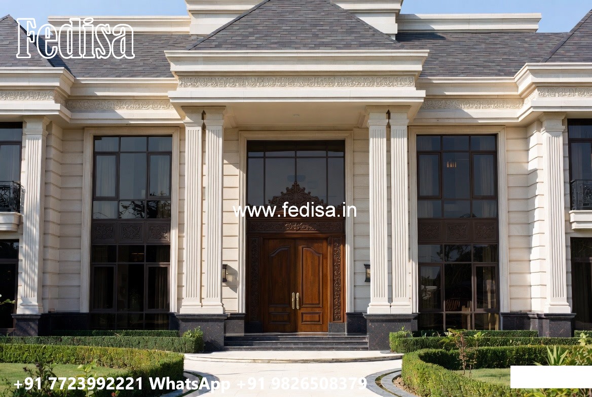 House With Columns Exterior House Design With Ground Floor Parking No-7624