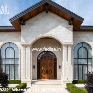 Neoclassical Villa Facade 2000 Sq Ft House Plans 2 Story Indian Style No-7696