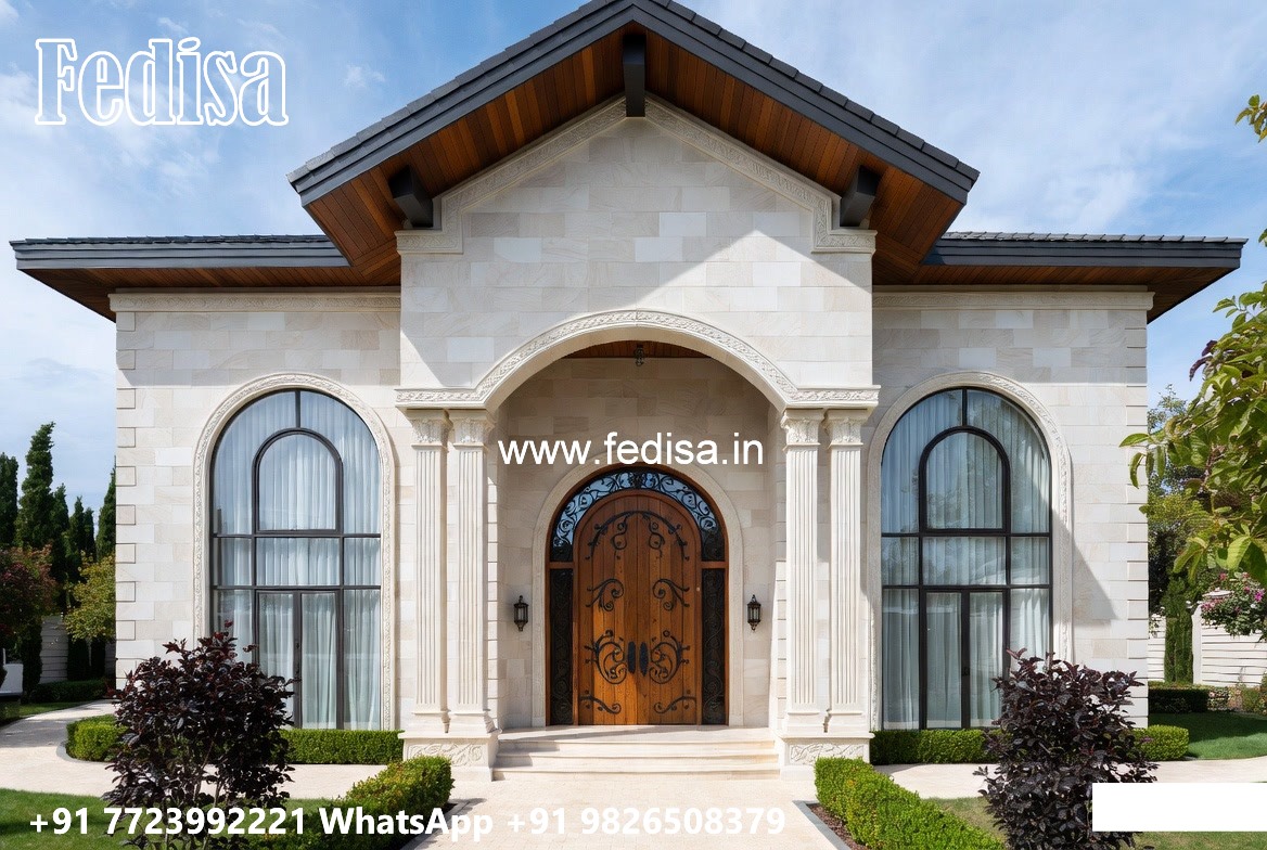 Neoclassical Villa Facade 2000 Sq Ft House Plans 2 Story Indian Style No-7696