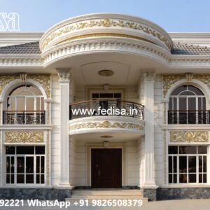 Grand Entrance Villa Design Triangle House Plans No-7697
