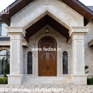 Stone Finish Villa Design Modern House 1 Story No-7702