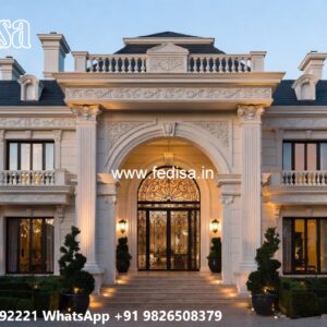 Classic Villa Front Elevation Design Skinny House Plans No-7724