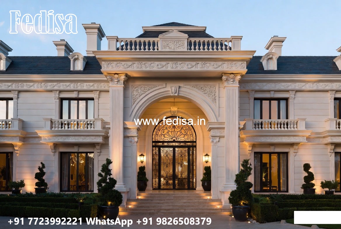 Classic Villa Front Elevation Design Skinny House Plans No-7724