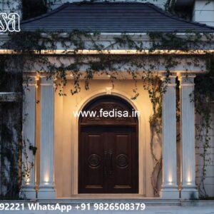 Stone Finish Home Exterior 50 Gaj House Design With Car Parking No-7786