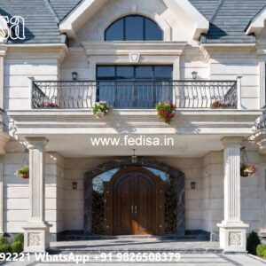 Luxury Front Elevation Villa 2 Story House Plans With Balcony No-7821