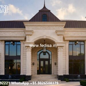 Classic Villa Design With Swimming Pool L Shaped Home Design No-7843