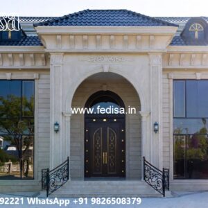 House With Columns Exterior Front House Design Single Floor No-7868