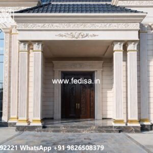 Classic Front Elevation Hillside House Design No-7904