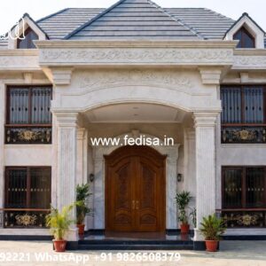 Neoclassical Villa Facade 1 Bhk Bungalow Plan No-7940