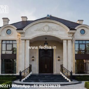 Neoclassical Villa Facade Modern Farmhouse Plans No-8062