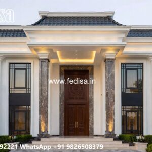 Stone Finish Villa Design 2 Story House No-8068