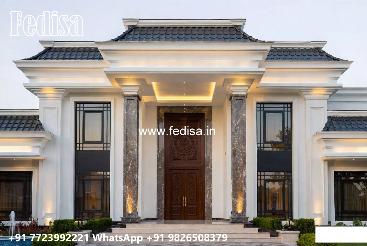 Stone Finish Villa Design 2 Story House No-8068