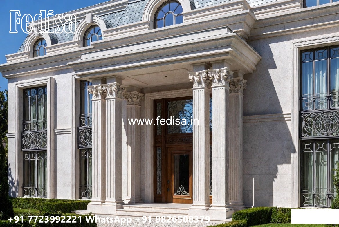 Stone Finish Home Exterior Country House Plans No-8152