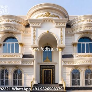 Neoclassical Villa Facade Small Duplex House Plans No-8306