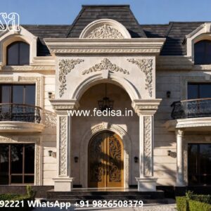 Grand Entrance Villa Design Flat House Design No-8307