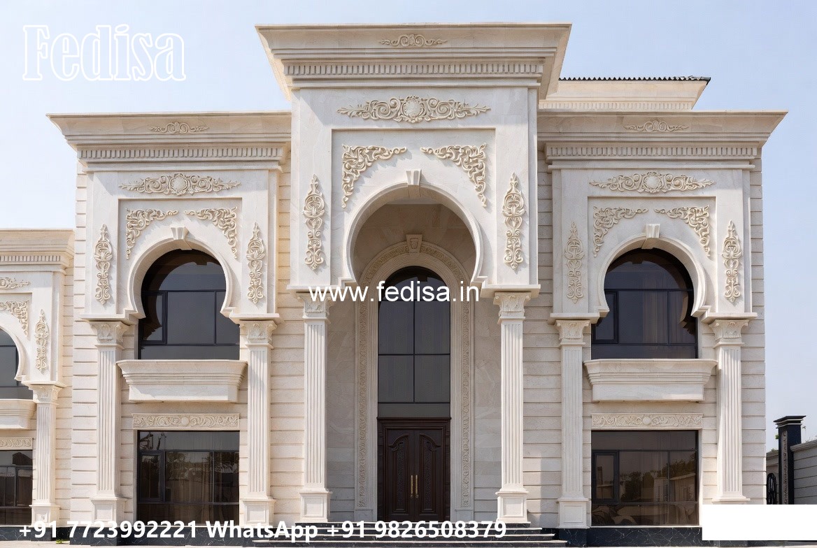 Villa With Columns Design Single Floor House No-8308