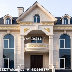 Luxury Front Elevation Villa House Design With Floor Plan No-8309