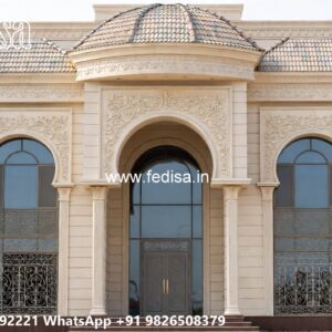 Stone Finish Villa Design Mediterranean House Design No-8312