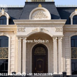 Stone Exterior Classic Home Small Farmhouse Design No-8358