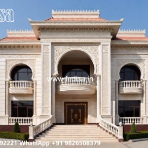 Classic Villa Exterior Single Bedroom House Plans Indian Style No-8427
