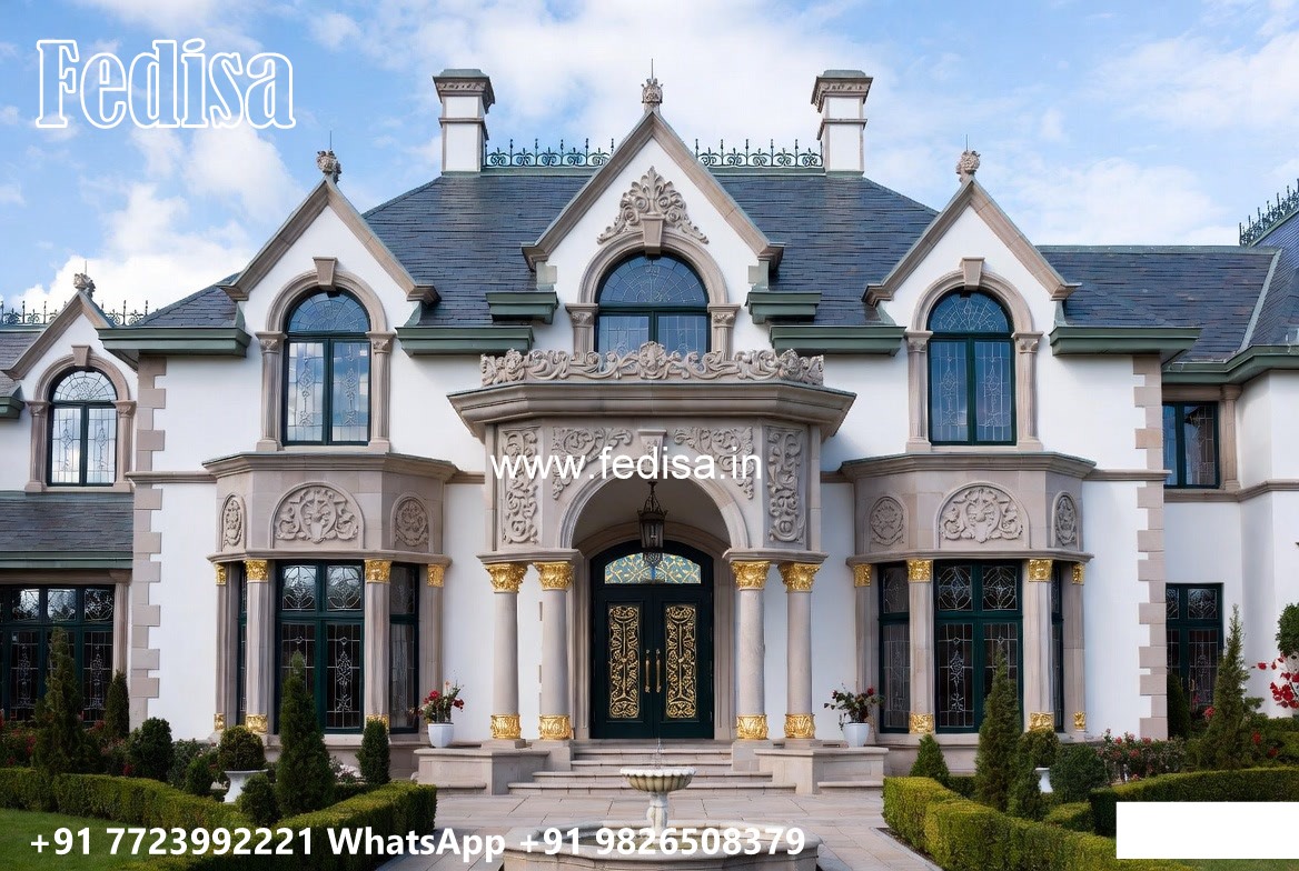 Luxury Front Elevation Villa Farnsworth House Plan No-8431