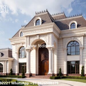 House With Columns Exterior Open Floor Plan Design No-8966