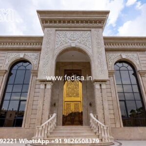 Backyard Design Classic Home L Shaped House Front Design No-9018